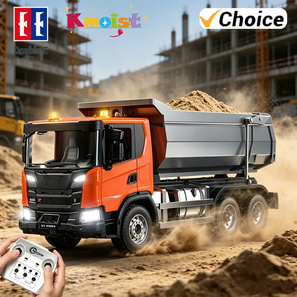 Double E E593 1/20 Alloy RC Dump Truck Car Sound Light Children