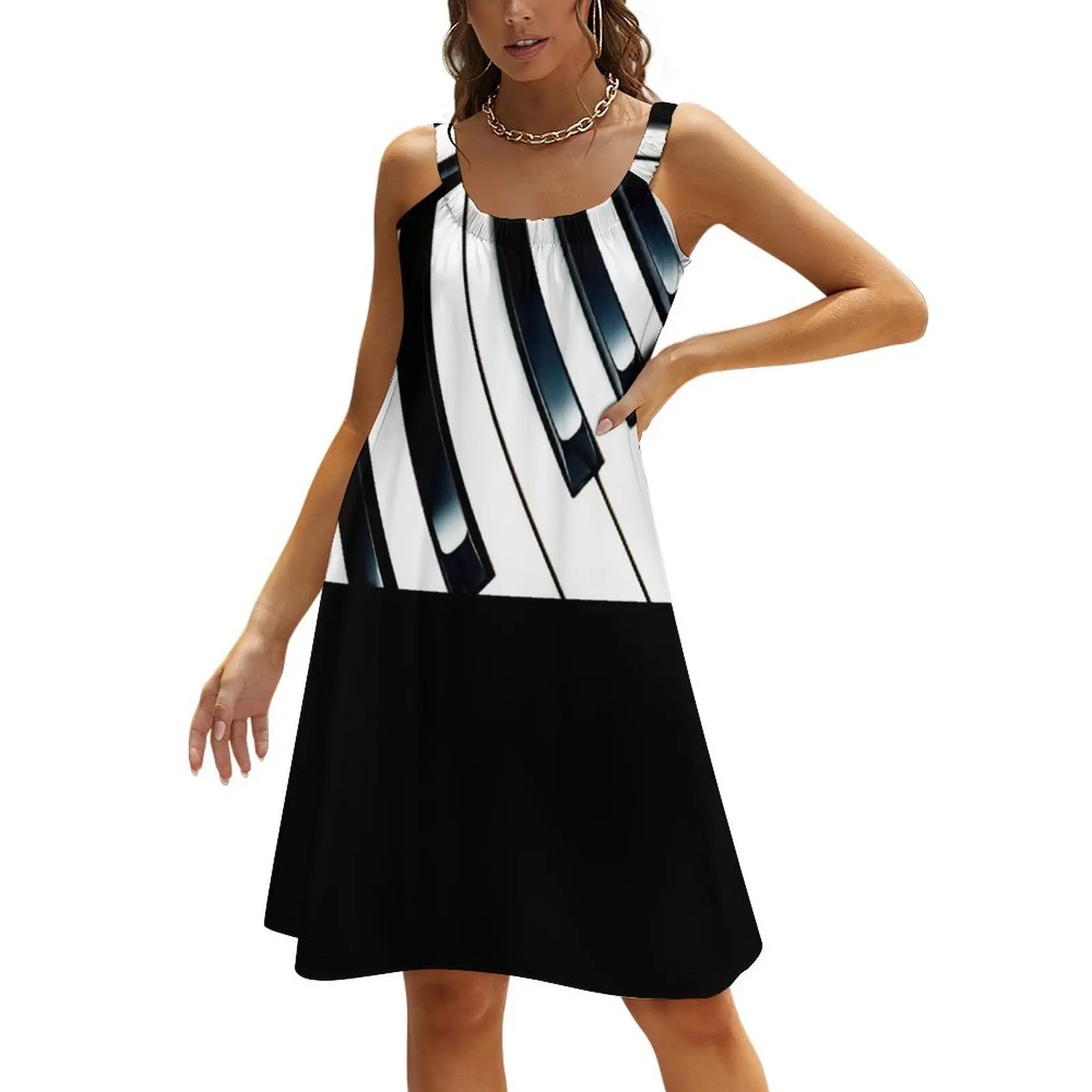 

Piano Keyboard Beach Sling Skirt prom clothes Party dresses