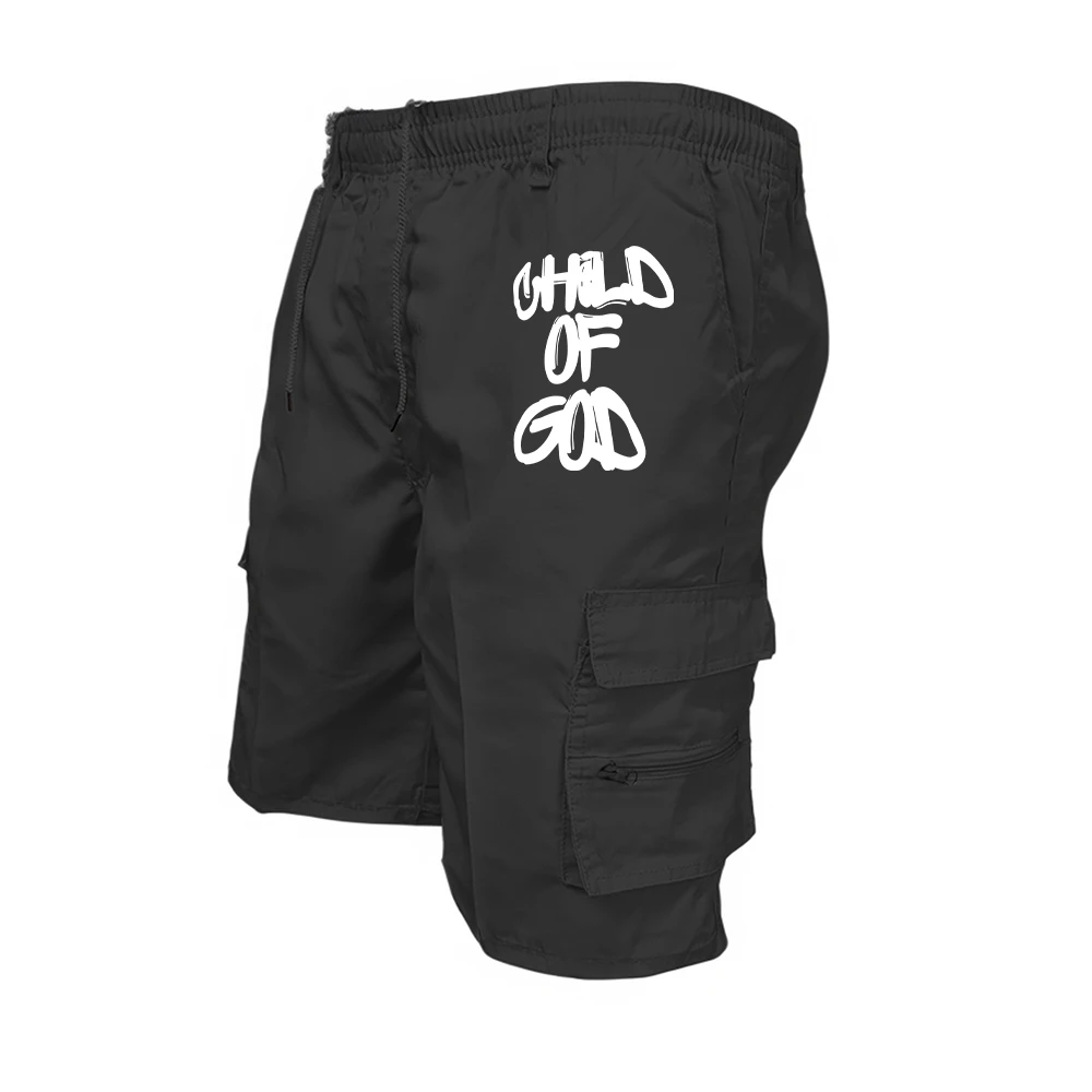 

Child Of God Print Cargo Shorts Men's Large Pocket Loose Casual Cargo Shorts Summer Outdoor Sports Everyday Commute Shorts
