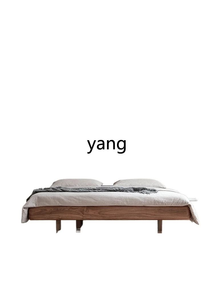 

Lzr bed North American black walnut queen bed Nordic modern simple bed