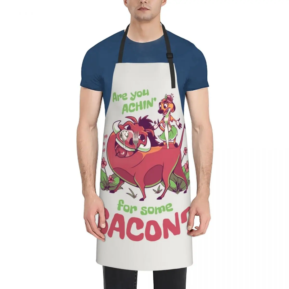 

Are You Achin for Some Bacon // 90s Kid, Cartoon, Meerkat and Warthog Apron Men'ss Kitchen on the wall chef costume Apron