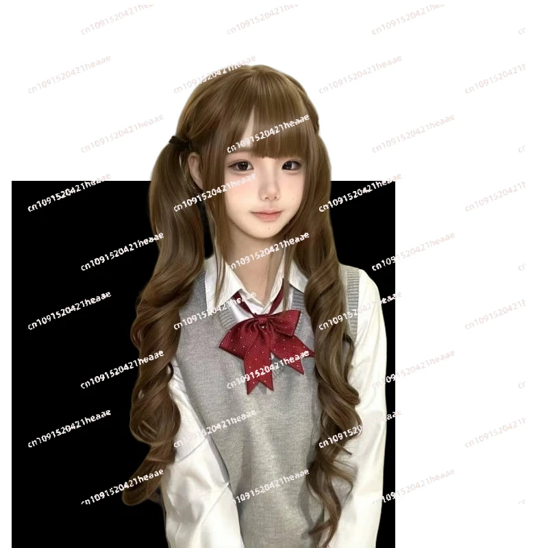 

Suitable for wig women's long hair 80cm honey brown long curly hair extended women's full headgear