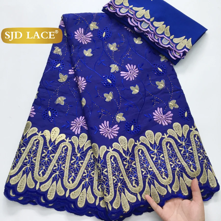 

SJD LACE African Cotton Wedding Lace Fabrics 2025 High Quality 5+2 Yards Nigerian Cotton Swiss Voile Lace for Party Dresses 4242