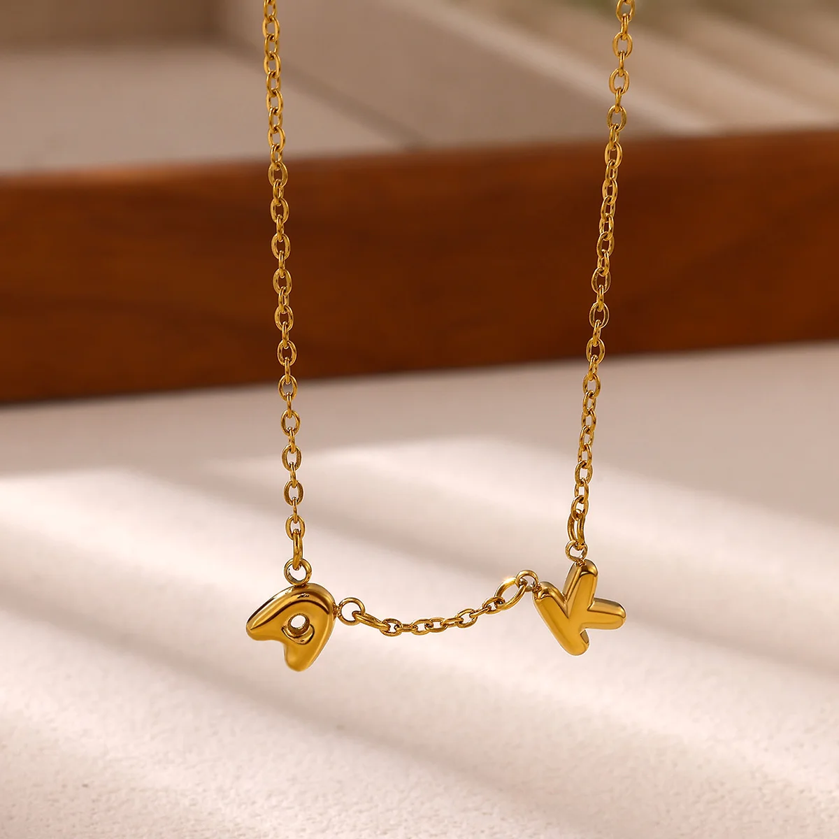 Custom 3D Initial Letter Necklace for Women Mama Personalized Stainless Steel Floating Alphabet Charms Jewelry Gift Christmas