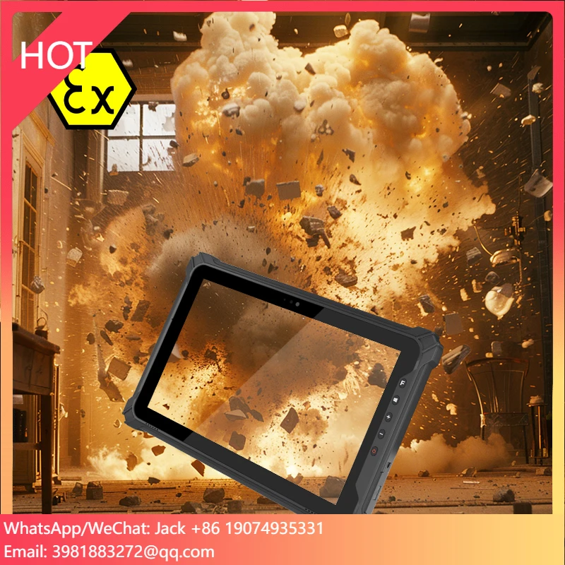 Tablet antideflagrante 810g 10 pollici 10000 Mha GPS Scanner di codici a barre Ip65 Impermeabile Windows 10 Tablet industriale Pc Atex Tablet