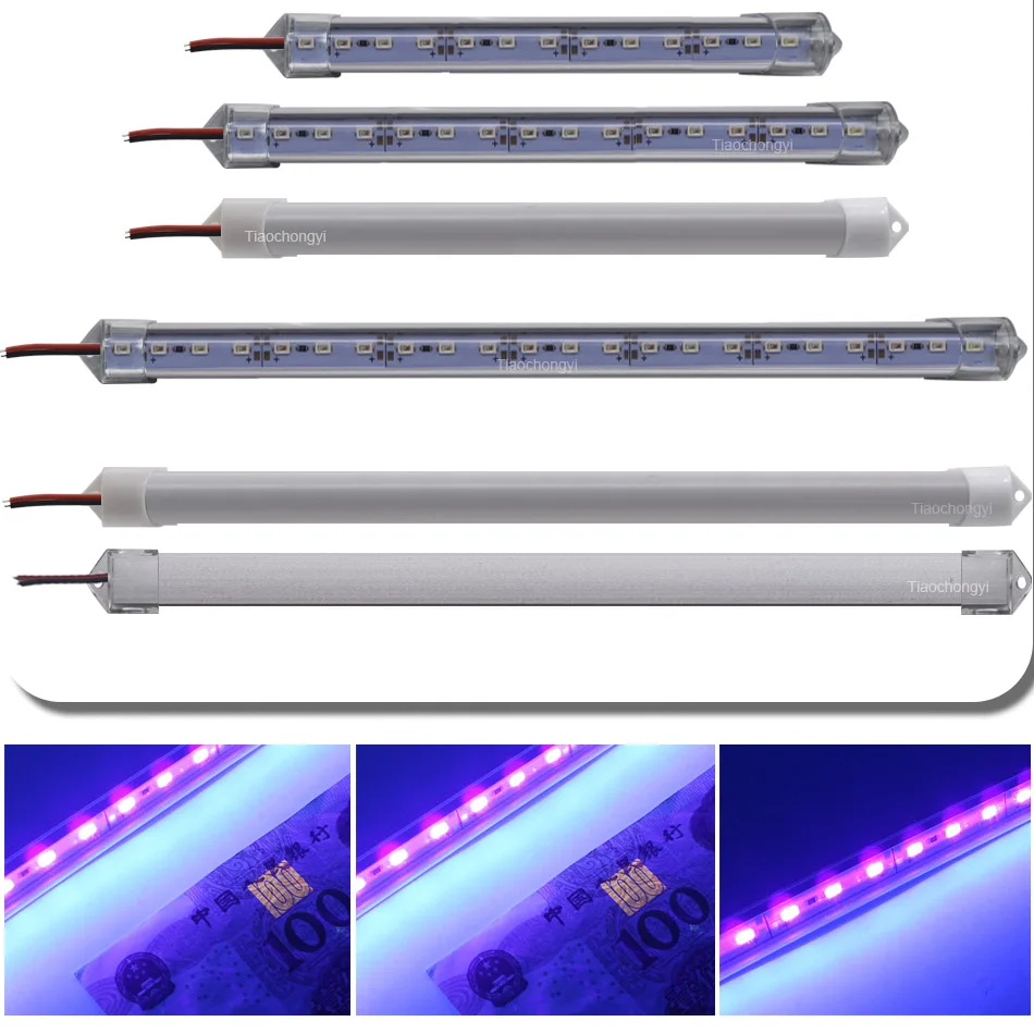 5PCS 5730 UV Hard LED Light Strip Aluminium Shell 12V 5630 Purple LED Strip 33cm Hard Rigid LED Strip For Car Caravan Boat Home