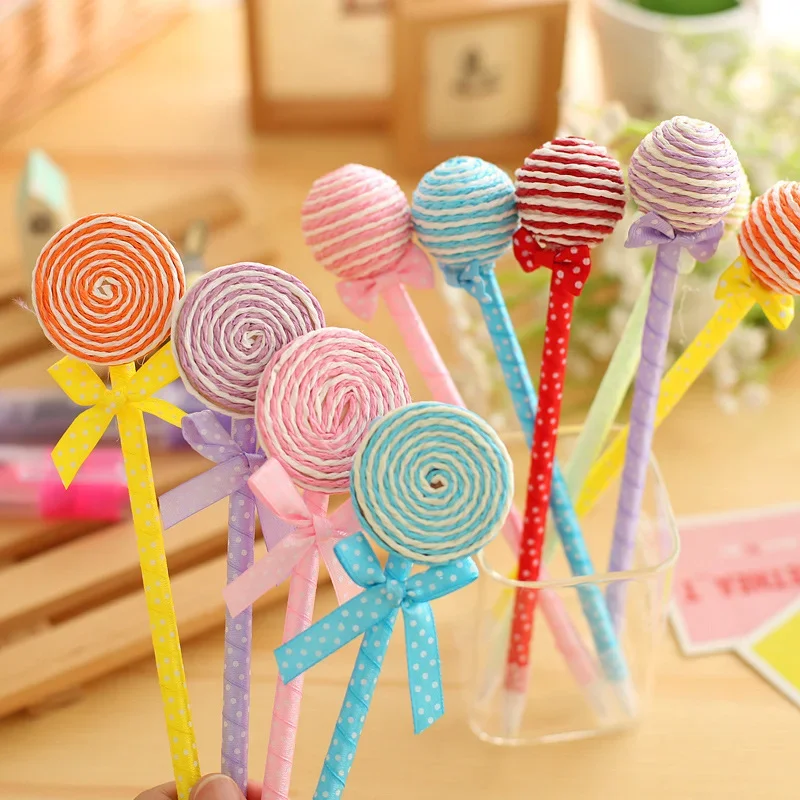 Novelty Kawaii Candy Color Pens Shape Ball Point Lollipop Ballpoint Pen Cute Stationery School Supplies Korean Stationery