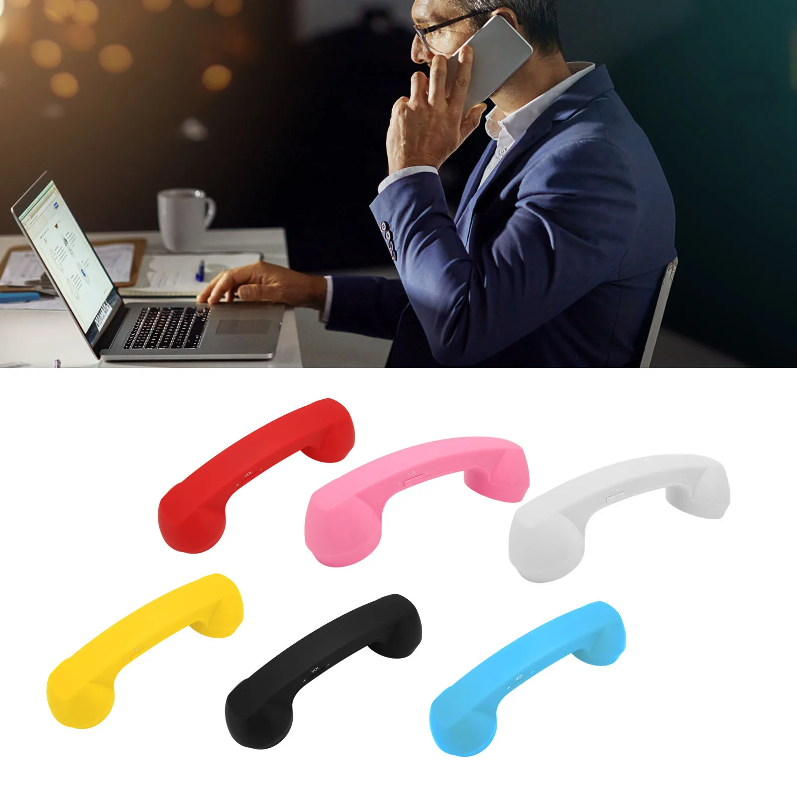 Mobile Phone Handset Button Control Frosted Housing Retro Rechargeable Bluetooth Telephone Handset Clear Sound for Computer