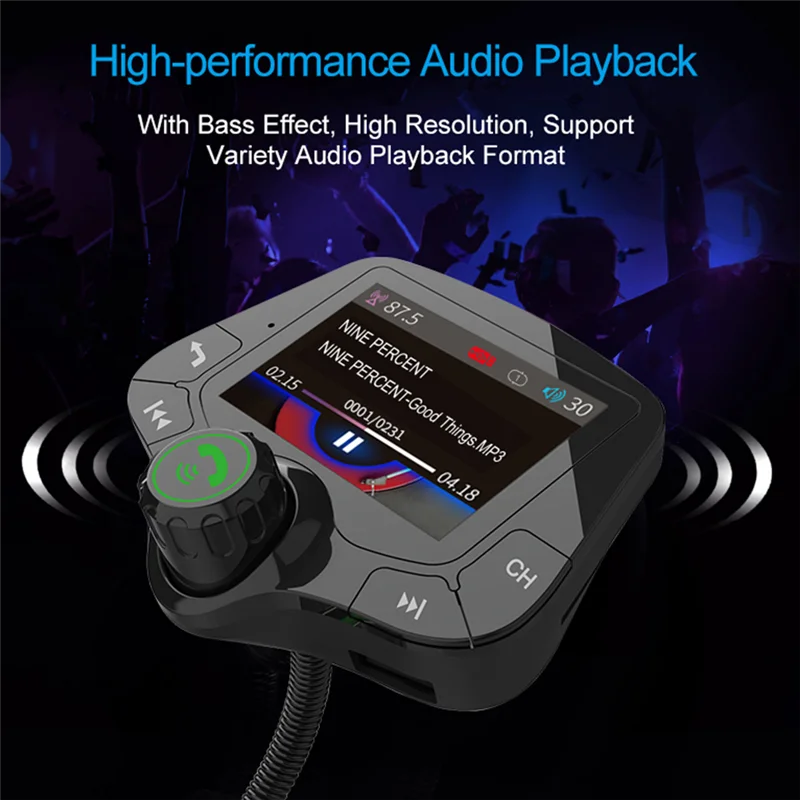 

FM-передатчик G24, автомобильный Bluetooth-аудиоприемник, Автомобильный MP3-плеер, универсальные автомобильные принадлежности