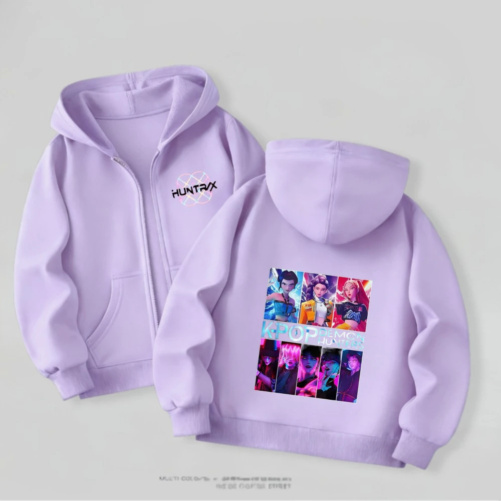 

KPop Demon Hunters Coats For Kids Clothing Spring/fall Thin Casual Hooded Jackets Toddler Costume Fashion Cartoon Girl Outerwear