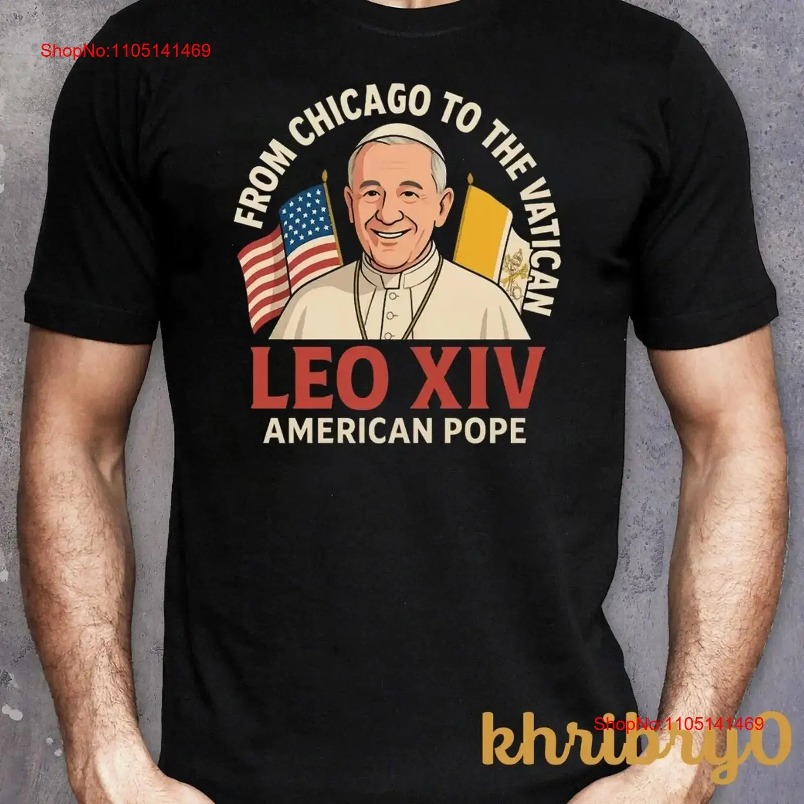 

Pope Leo XIV From Chicago to the Vatican First American T shirt vintage Washed streetwear Stretched Comfortable Casual Unisex