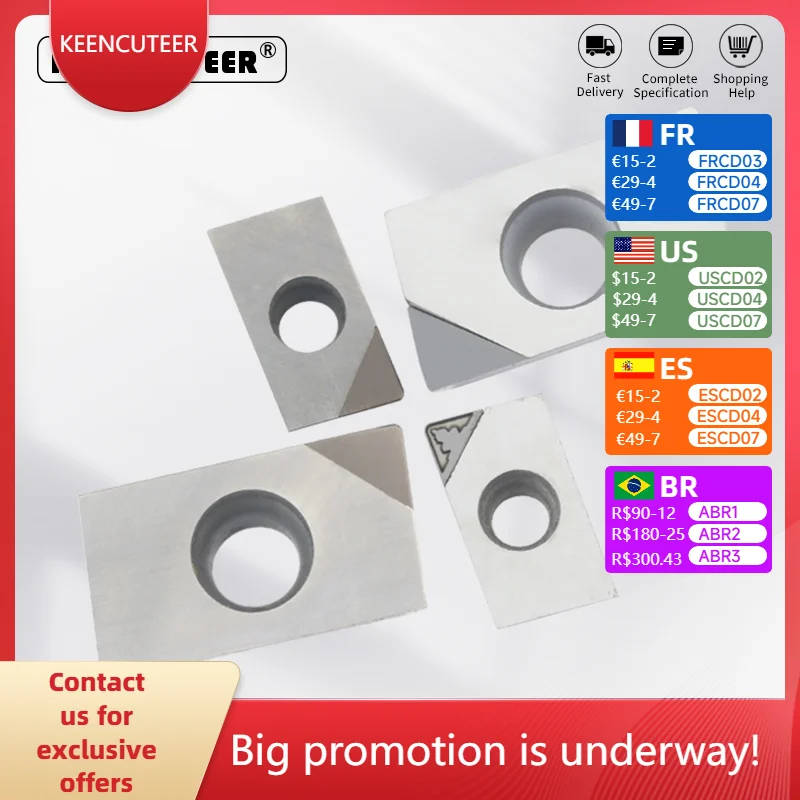 

PCD Diamond Inserts APKT113504 SEHT1204 APKT160404 3130511 4160511 CBN/PCD/PCD Chipping Metal Cutters Carbide Lathe Tool CNC