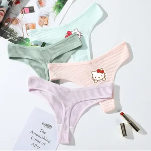 Sanrio Hello Kitty Kuromi Taille Tanga Low für Frauen, elastische Baumwolle im Inneren, bequeme Dessous, Sommer, kühles Höschen 6 Hauptverkaufshöfen FLOSS Anime - №5