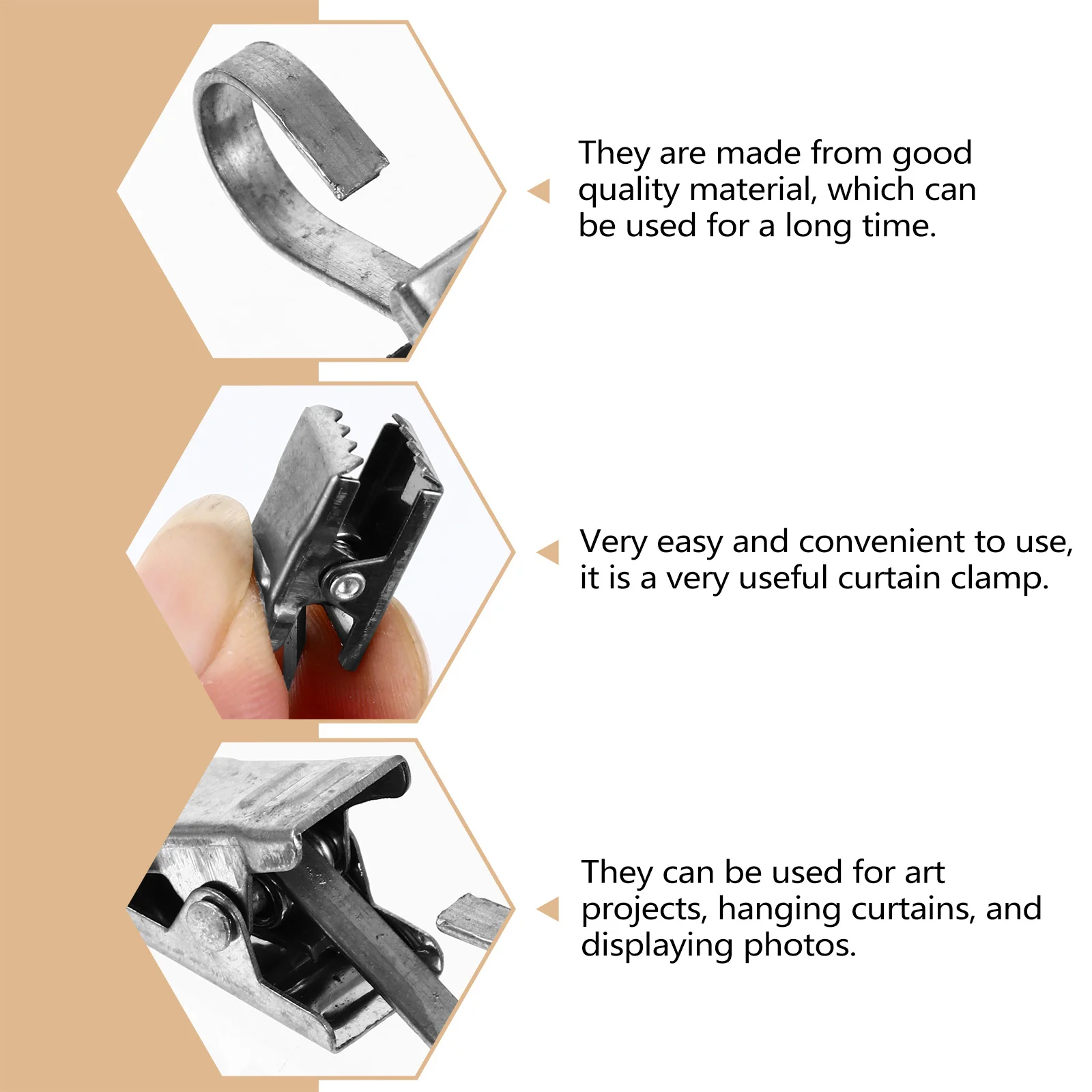 

20Pcs Metal Curtain Clips Heavy Duty Hooks for Hanging Curtains Photos Art Projects Practical Curtain Clips