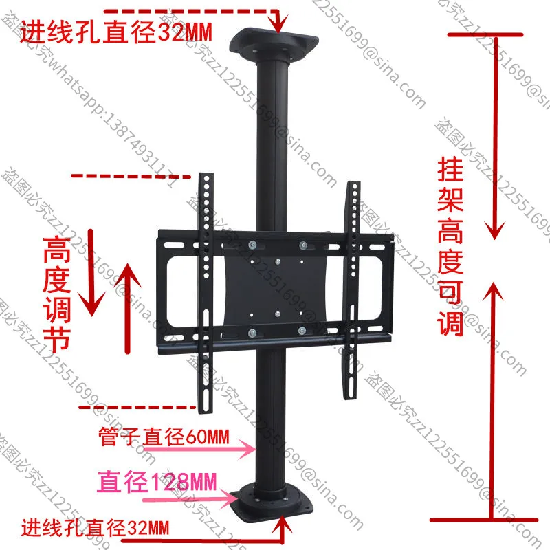 360 Degree Rotating TV Wall Mount Bracket for 32-85 Inch LCD TVs with Inner Wiring Organization Rotating Base Stand for Partitio