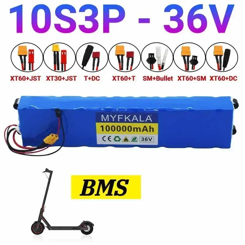 

New10S3P 36V 100Ah 36v Electric Scooter Battery Pack 18650 Lithium M365 Electric Scooter 36v Battery Scooter