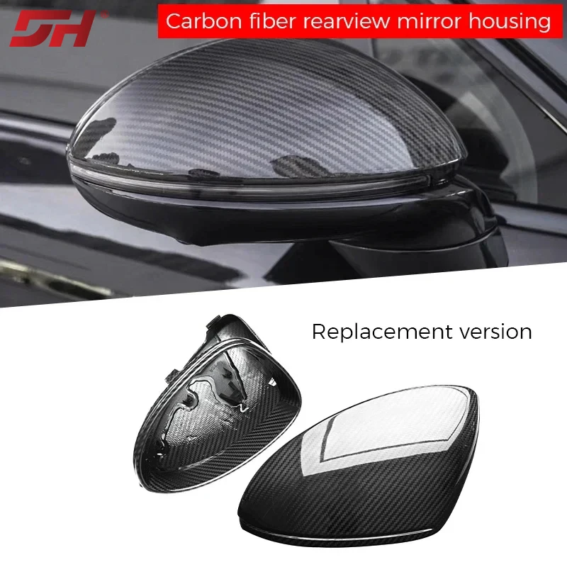 

1 Set Car Dry Carbon Fiber Replace Rearview Mirror Cover for Porsche Cayenne 9Y0 2018-up (Right-hand Drive)