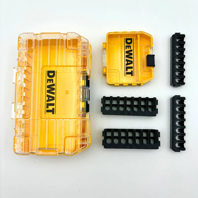 DEWALT Original DT70801 custodia rigida custodia trasparente coperchio rimovibile vassoio impilabile viti portaoggetti punte porta accessori