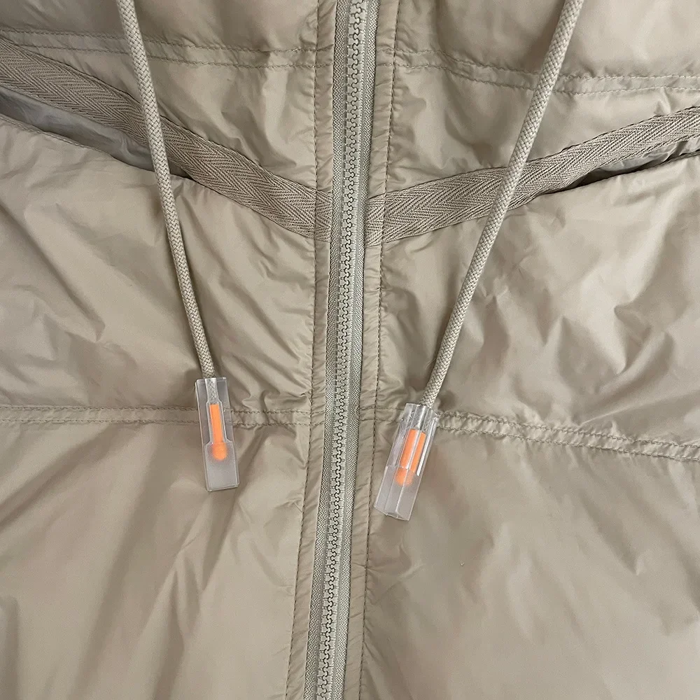 Donsjack Damesmode 2025 Herfst Winter Dikke lange witte eendendonsjas Warme grote losse donsjack met capuchon voor dames