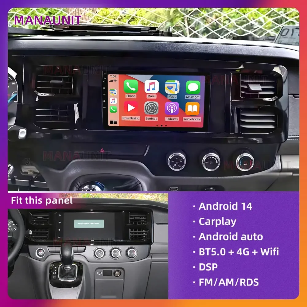 Android14 For Ford Transit PRO 2021 Car Multimedia Player,Carplay,Auto,Radio,Navigation,GPS,Stereo,Head Unit,Smart Voice,DVD