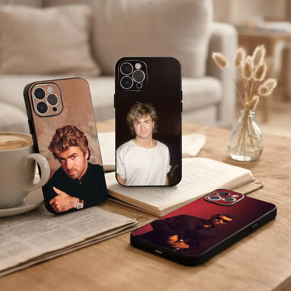 

Singer G-George Michael Phone Case For iPhone17,16,15,14,13,12Plus,Pro Max,XS,5G Soft Silicone Black Cover
