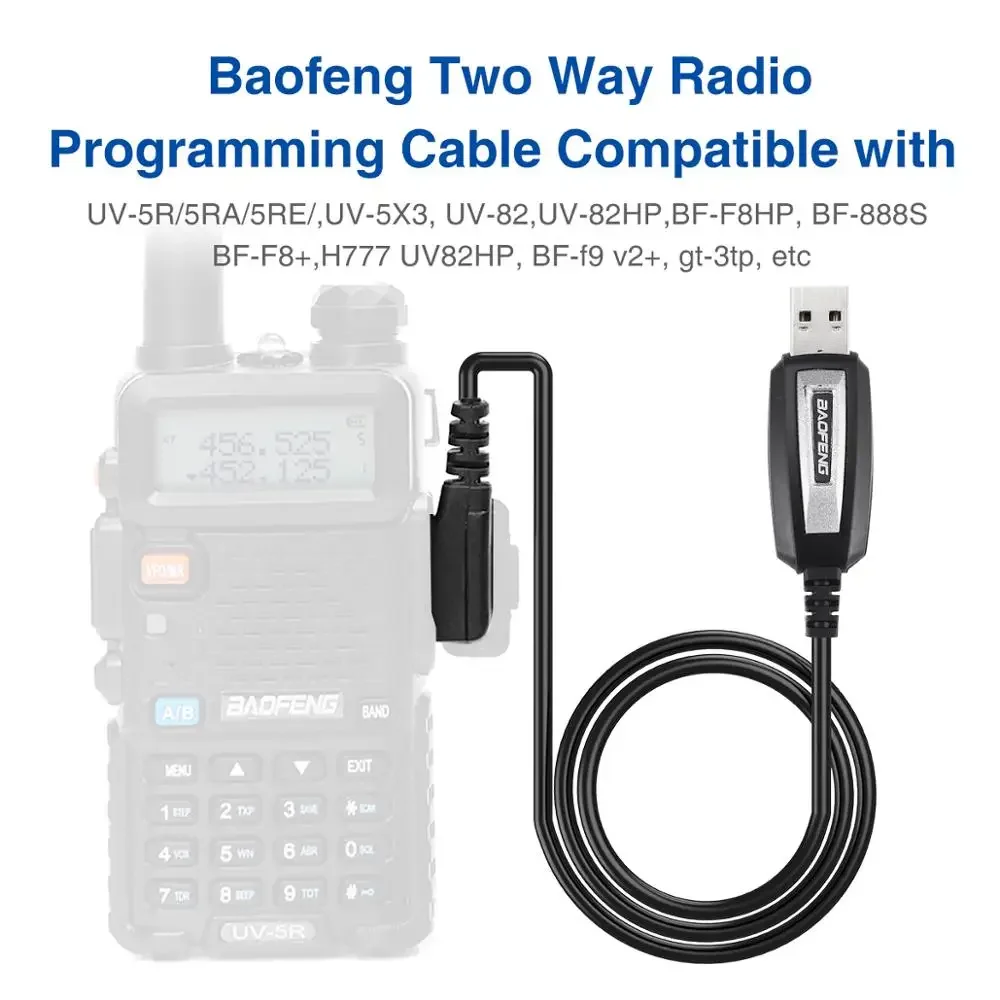 Baofeng Walkie Talkie USB Programming Cable for UV-5R UV-5RH UV-21 Pro Quansheng UV K5 K6 Ham Two Way Radio Upgrade Cable