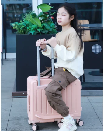 Belbello new fashion 6-wheel children's luggage baby can ride can sit small boarding box boys and girls pull rod luggage