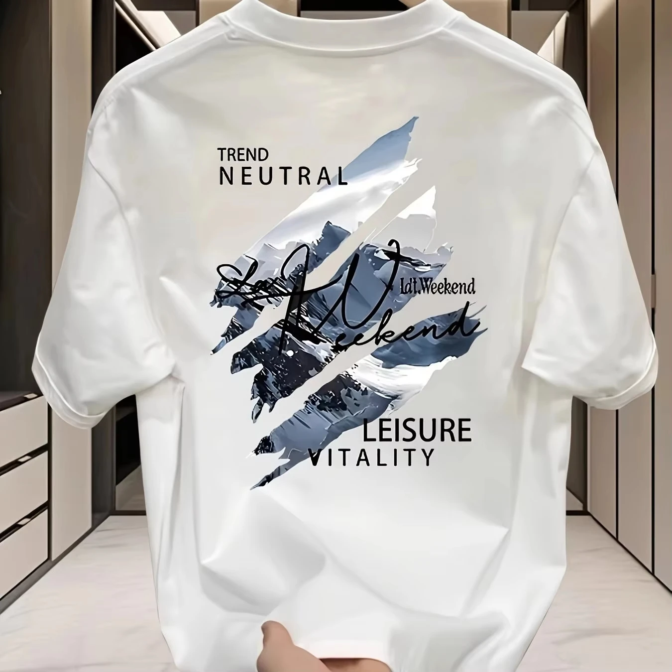 Sommerliches, lässiges, atmungsaktives Herren-T-Shirt mit kurzen Ärmeln für Outdoor-Aktivitäten, trendiges bedrucktes Herren-Oberteil