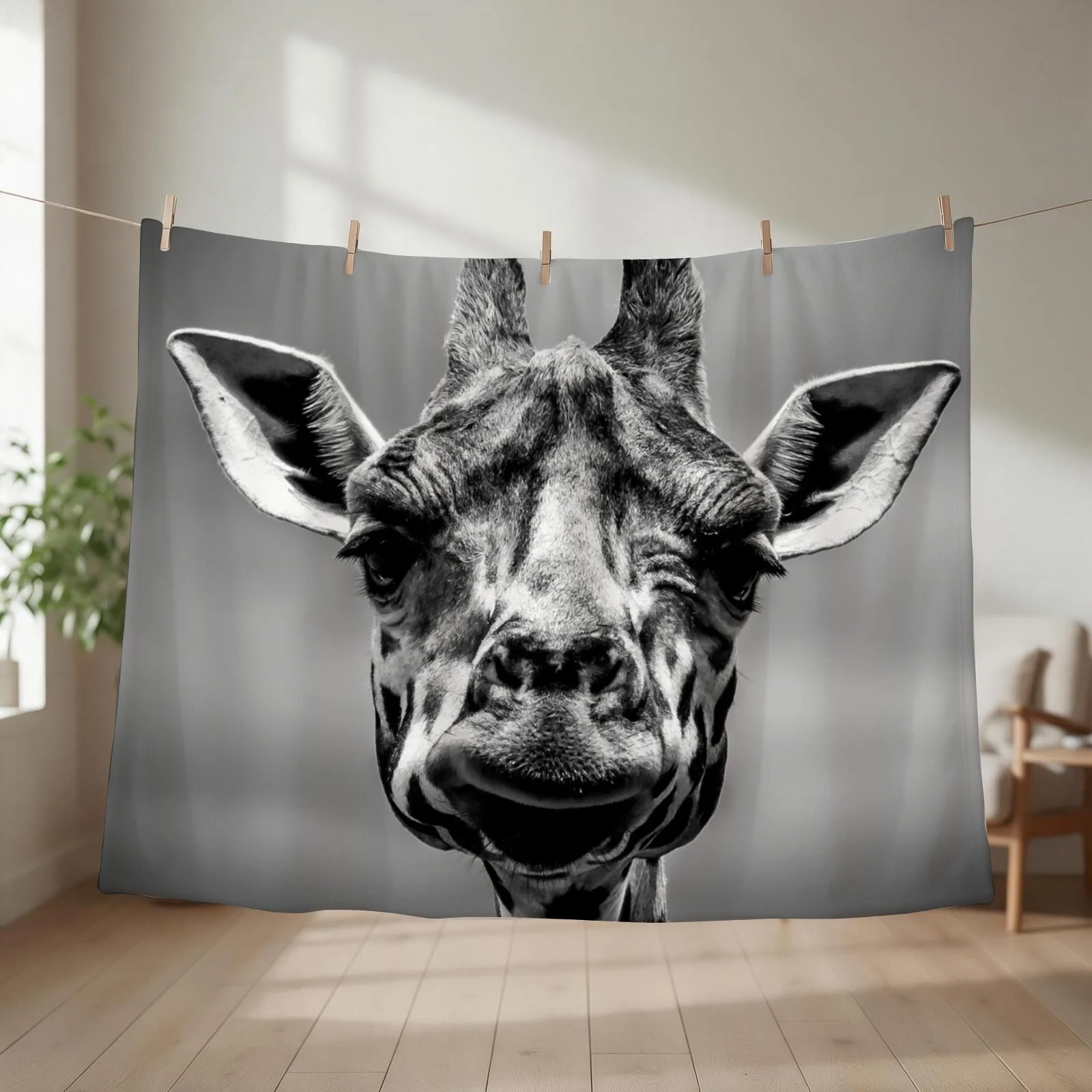 Giraffe Love Throw Blanket couch cozy soft plush fuzzy picnic outdoor blanket