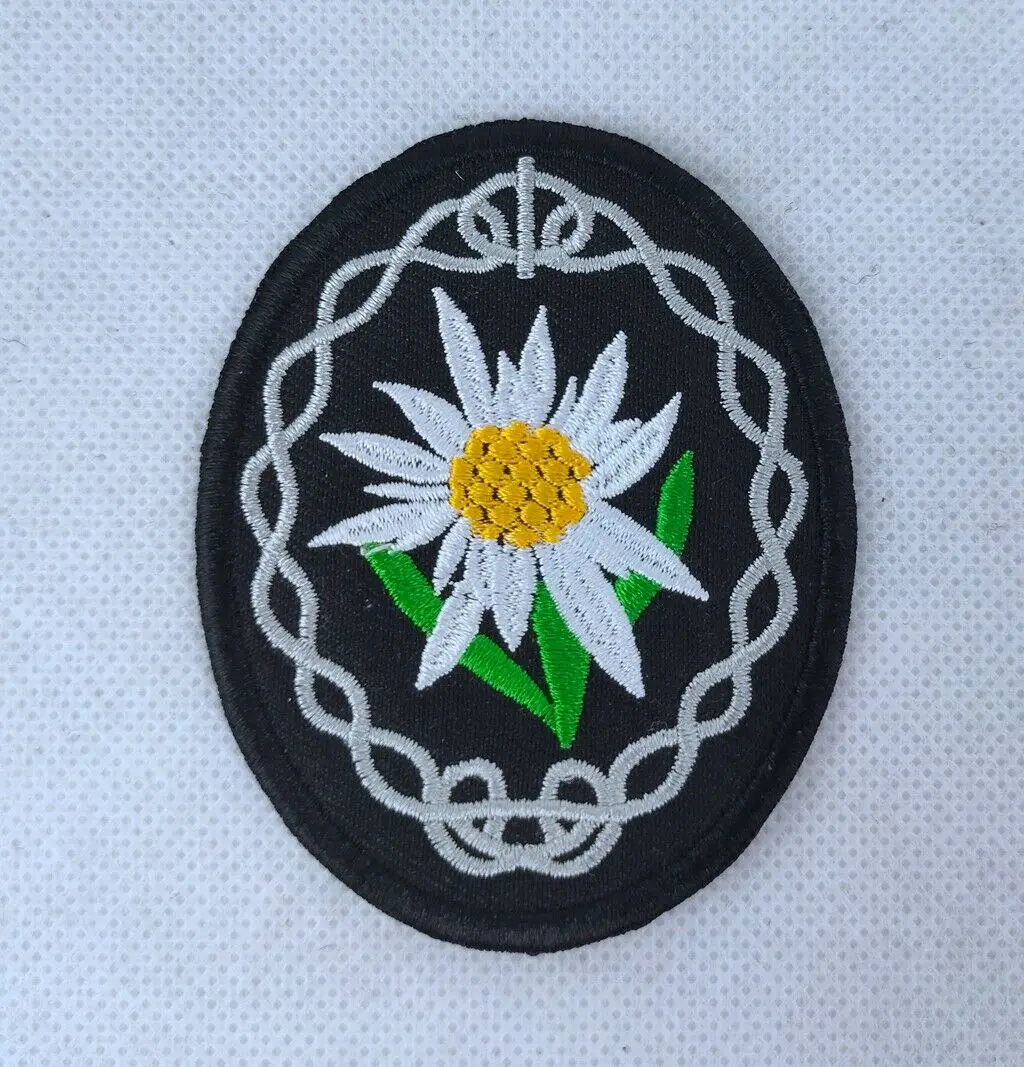 WWII alemán WH HEER tropas de montaña EDELWEISS manga INSIGNIA parche planchado/coser