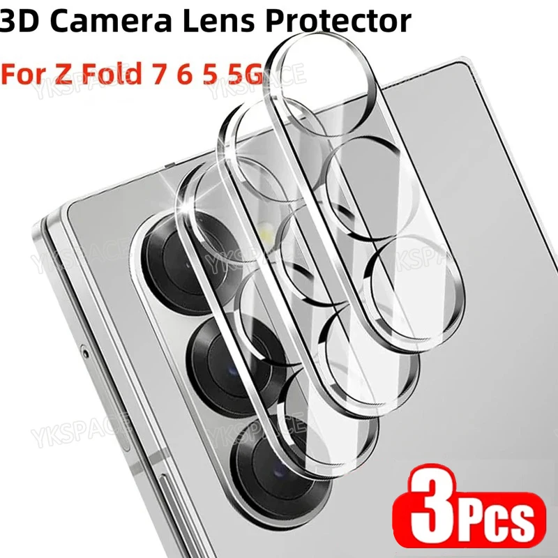 3Pcs 3D Volle Abdeckung Zurück Kamera Len 9H Gehärtetem Glas Film Für Samsung Galaxy Z Fold 7 SE 6 5 4 3 Transparent Objektiv Schutz