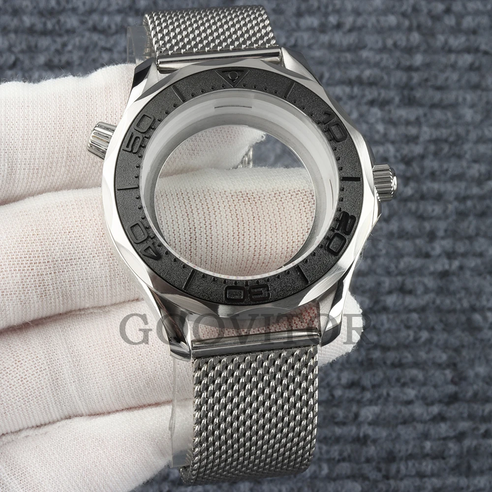 41mm NH35 Uhrengehäuse mit Mesh-Armband, wasserdicht, für NH35 NH36 Uhrwerk, 31mm Zifferblatt, Edelstahl Seamaster 300 Uhrengehäuse – Detail 20