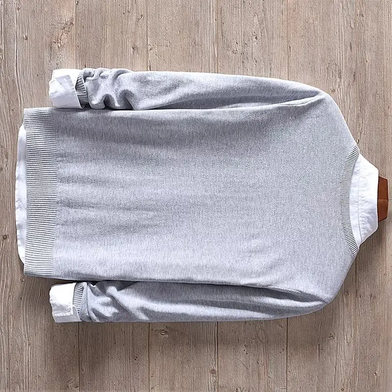 

Suehaiwe's brand Autumn and winter new men's v-neck swearters trend cotton slim knitted sweater men solid fashion chandail trui