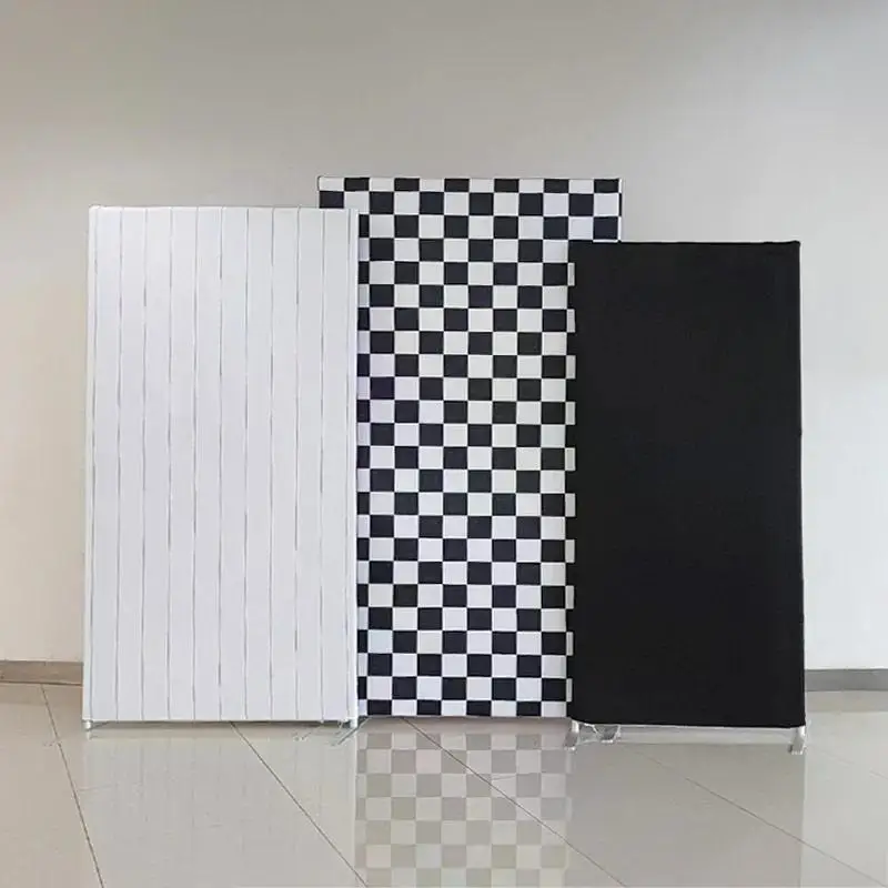 

Aluminium Rectangular Display Backdrop Set of 3 Custom Fabric Covers For Birthday Party Baby Shower Wedding Scene Decoration