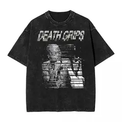 Death Grips T Shirts Hip Hop Washed 100% Cotton Oversize T-Shirt Novelty for Men Women Tops Streetwear Graphic Tee Shirt