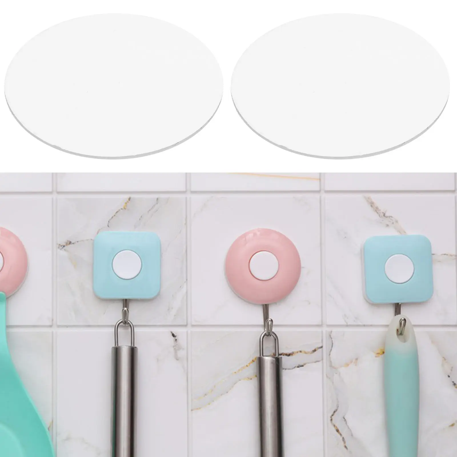 100Pcs Suction Cup Hooks High Adhesion Circular Double Side Sticker Mount for Wall Hanger Shower Bathroom Kitchen Self Adhesive
