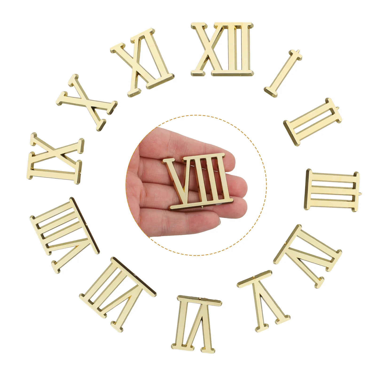 

1 Set 3Cm Electroplated Roman Numerals Kit Plastic Numbers Repair Replacement Parts Wall Clock Accessories For Home