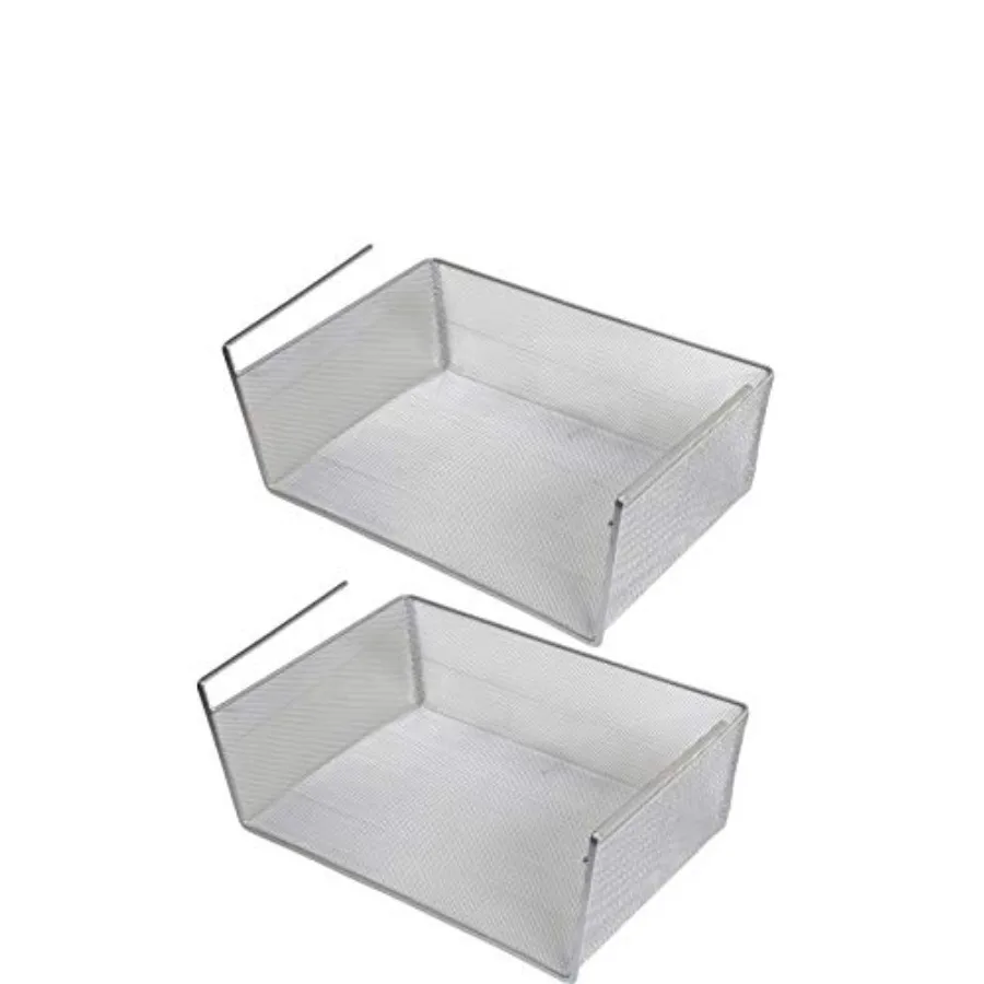 

Under Shelf Basket -Pack Mesh Stainless Steel Storage Under Cabinet Hanging Basket Rack Maximize Space in Cabinets Pantry Room