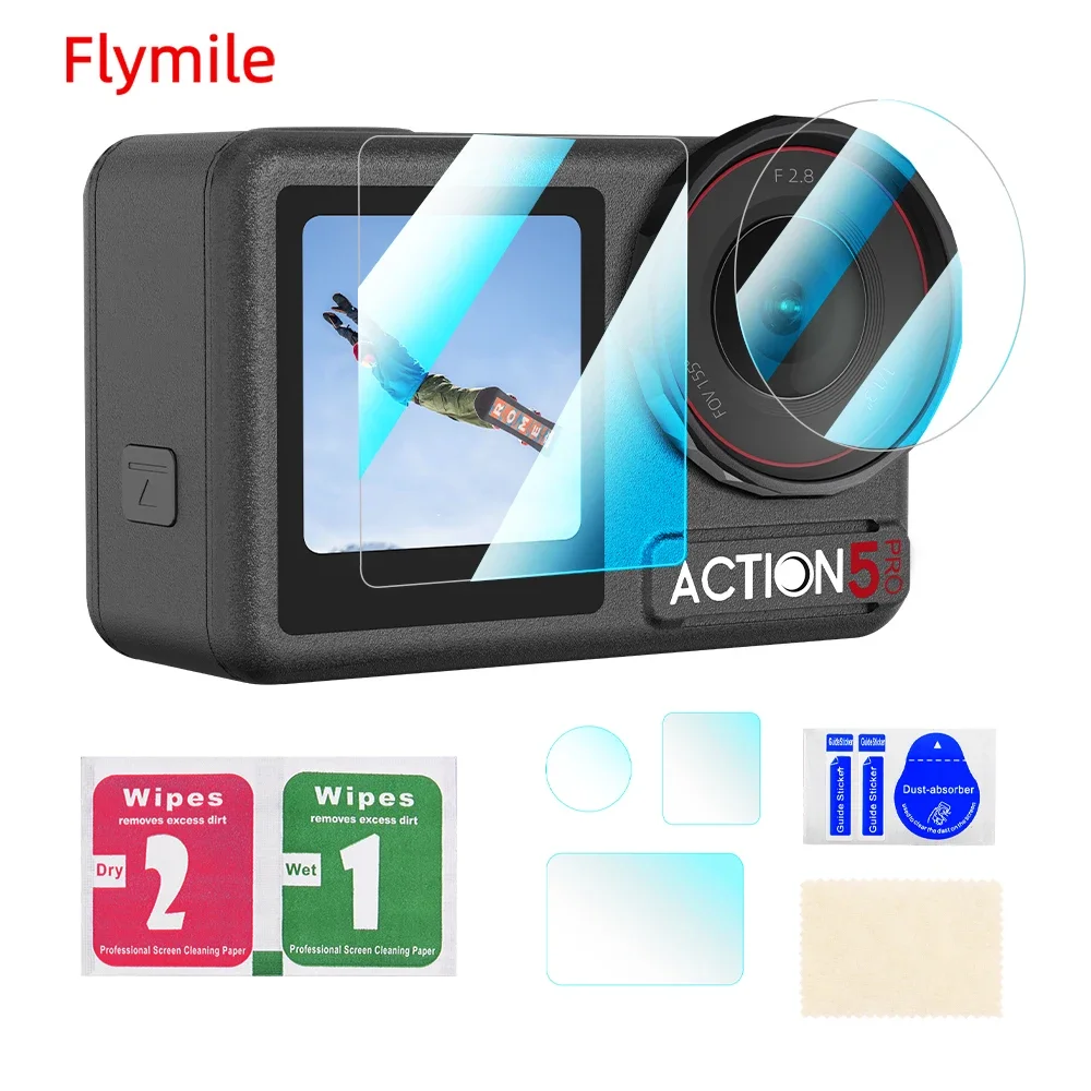 

Flymile Camera Protective Film for DJI Osmo Action 5 Pro Screen Cover HD Film Ultra-thin and Sensitive Sports Camera Accessory