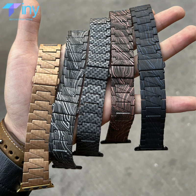 Carbon Fiber Pattern Strap for Apple Watch ultra Band 49mm 8 7 6 5 4 Se 45mm 41mm 44mm 40mm Bracelet Iwatch Series 3 42mm 38mm