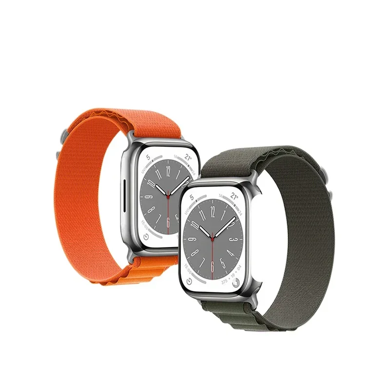 10pcs/lot Fashion Alpine Nylon Loop Strap for Apple Watch S9 Smart Watch Strap Braided Ultra 8 /7/6