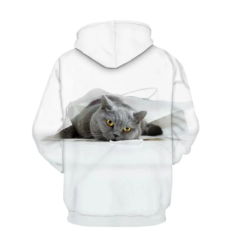 New 3D Cat Printing Popular Hoodie Men\'s Unisex Animal Pattern Pullover Kids Fashion Streetwear Hoodie Funny Hooded Sweatshirt