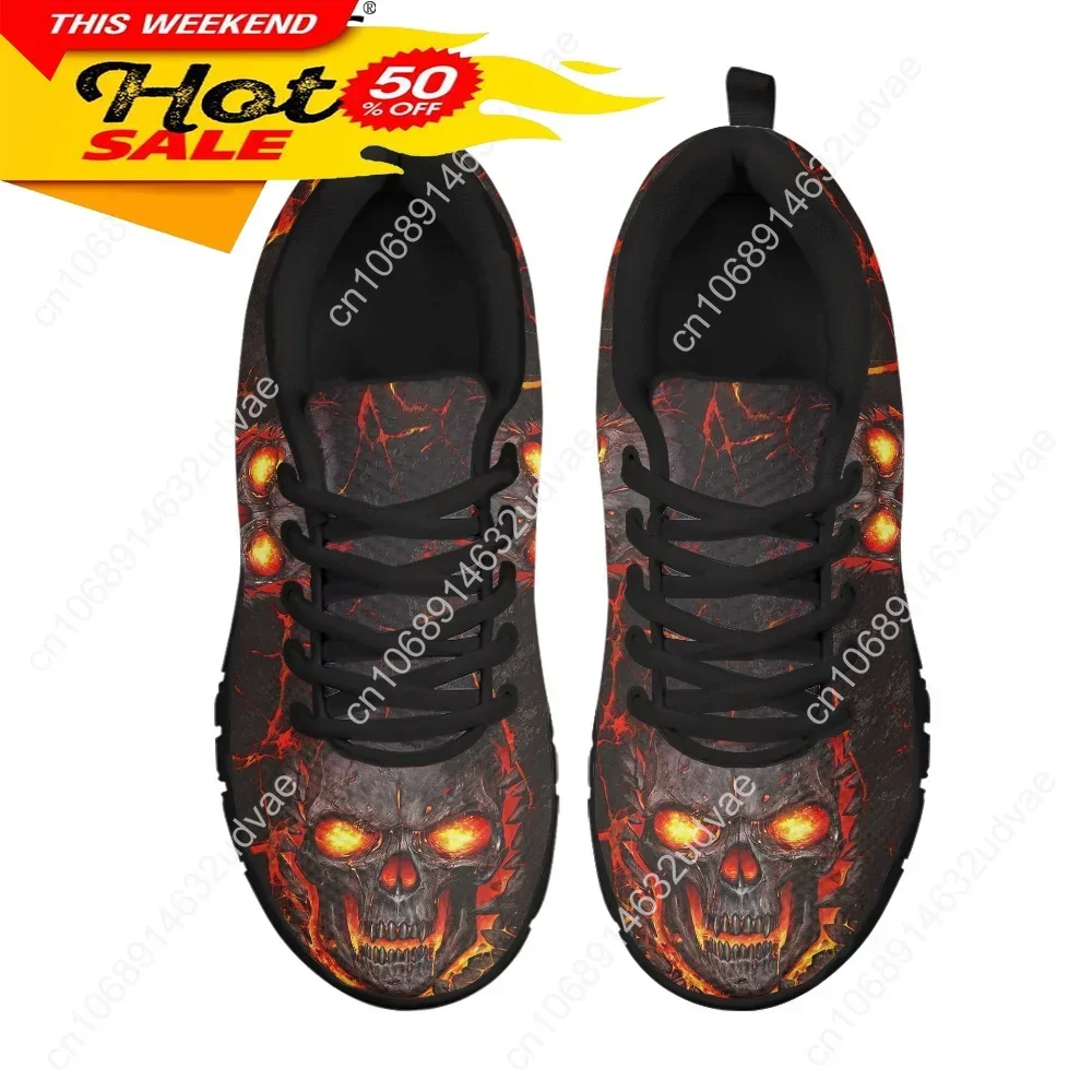 Shoes for Women Lava Skull 3D Print Autumn Breathable Flats Shoes Female Sneakers Casual Zapatillas Chaussure Femme