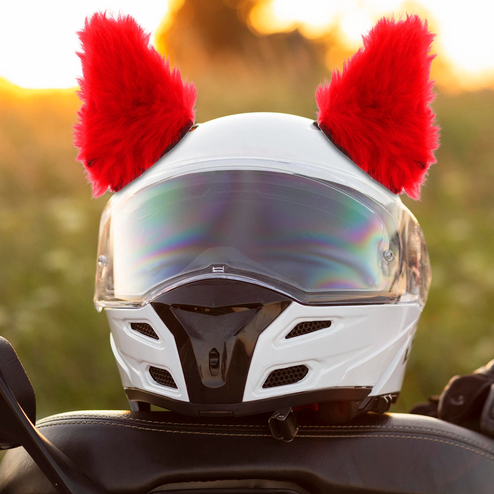 

Cat for Simulated Animal Ears Motorcycle Scooter Accessory Fuzzy Horns Chipmunk Ears Style Removable Fashion