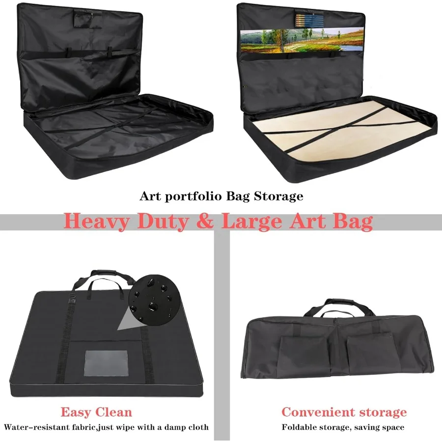 حافظة فنية مقاس 24 × 36 بوصة حقيبة حمل قماشية مقاومة للماء مع مقبض حمل للفنانين مجلد محفظة متين fo