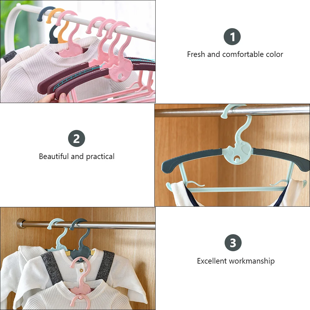

20Pcs Retractable Non-Slip Baby Clothes Hanger Plastic Material Excellent Workmanship Baby Clothes Hanger