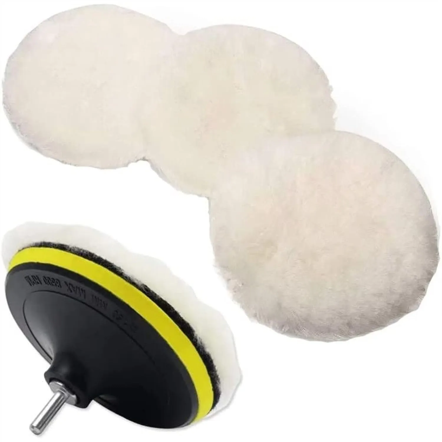 

6 Pcs 6 Inch Wool Polishing Buffing Pad Set with M14 Drill Adapter for Angle Grinder Car Detailing