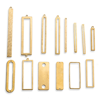 10-20pcs Brass Rectangle Frame Strips Charms Connectors For DIY Handmade Earrings Bracelet Jewelry Finding Making Craft Supplies