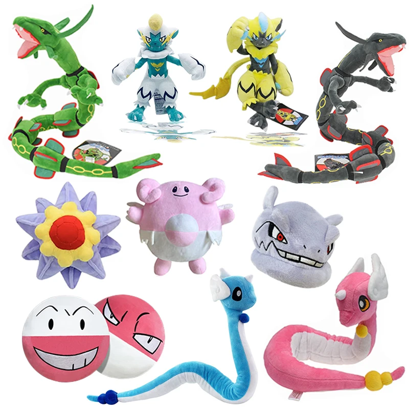 

Новый Pokémon Voltorb Zeraora плюшевые игрушки персонажи аниме Rayquaza Starmie куклы Kawaii Dratini Steelix плюшевые подарки на день рождения