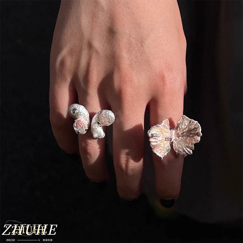 

Enamel Butterfly Elegant Ring, With A Niche Design, Exudes A Sense Of Sophistication And A Romantic Ballet Girl Style